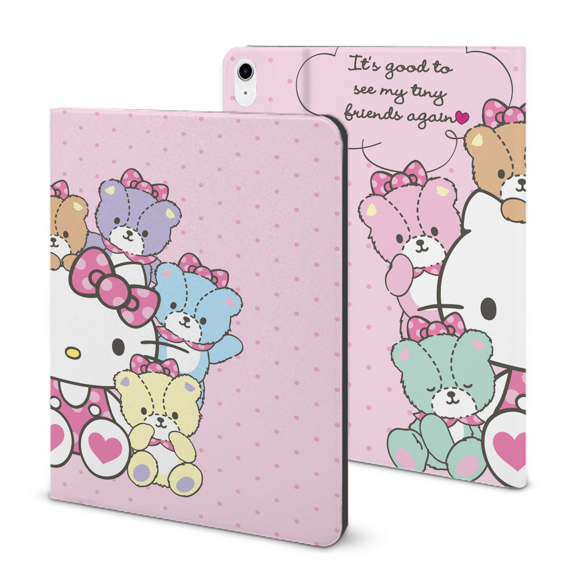 （画像用） Hello Kitty ハローキティ IPad ケース ブック型 PUレザー TPU 耐衝撃 軽量 薄型 ペン収納なし 全面保護 IPad 各モデル対応